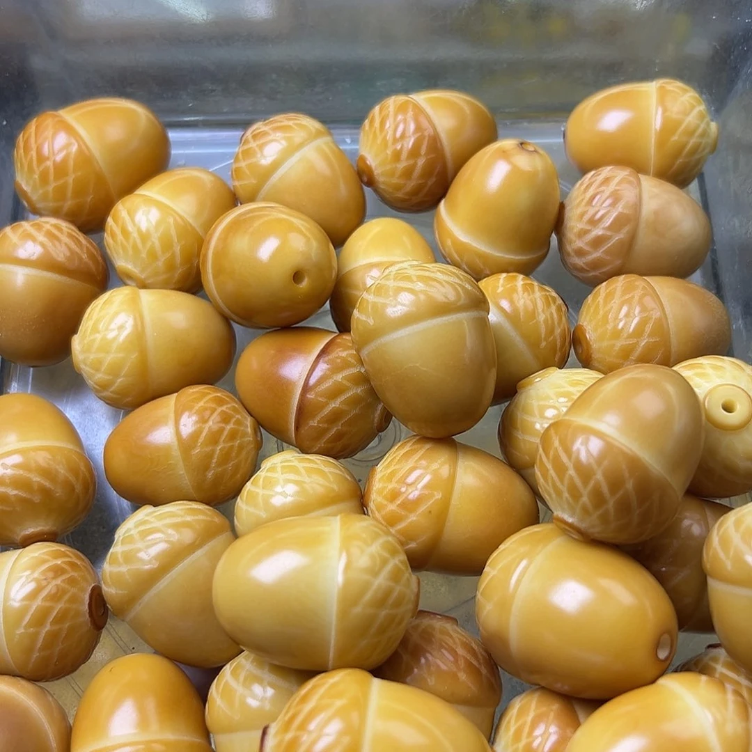菩提根/象牙果手串微瑕卡28左右炭烤松果2颗
