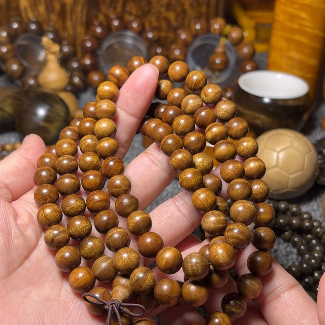 金丝楠枯木佛珠手链1.0