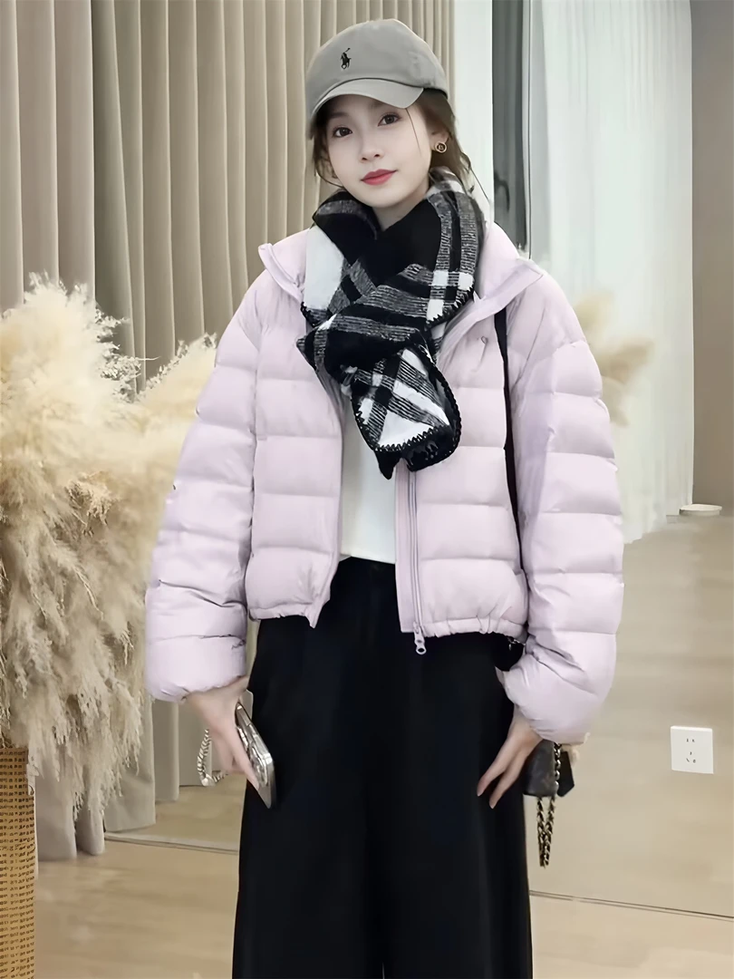 韩版立领排骨羽绒服女短款2025冬季新款巨好看泡芙云感小个子外套