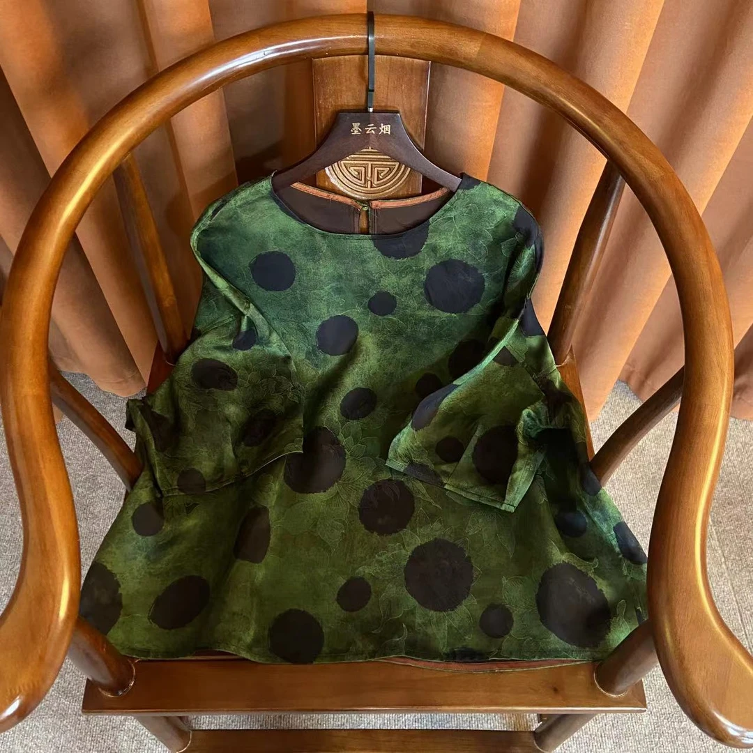 【品桢】套头娃娃衫短袖上衣蝙蝠袖衬衫气质中国风上衣小衫5302