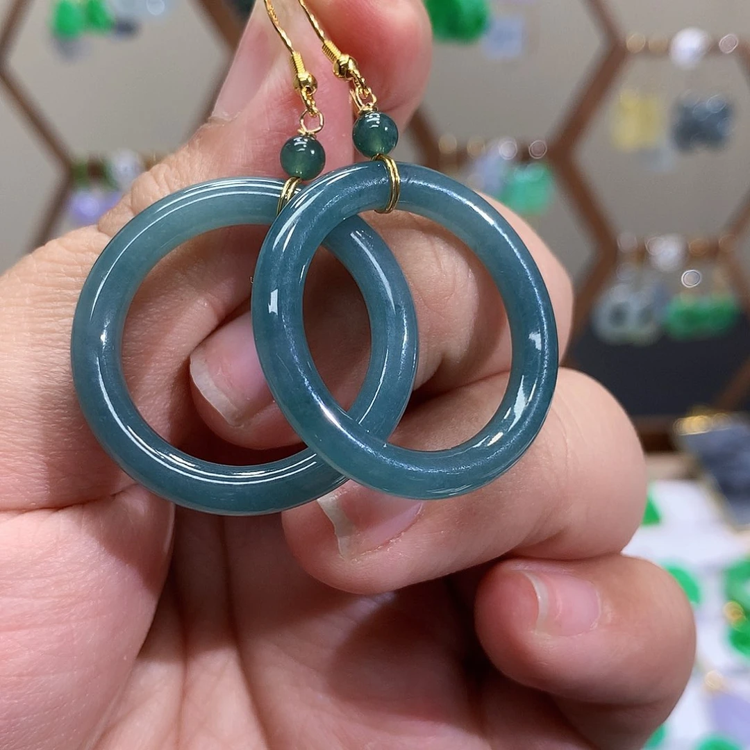 未镶嵌翡翠耳饰天然翡翠耳饰