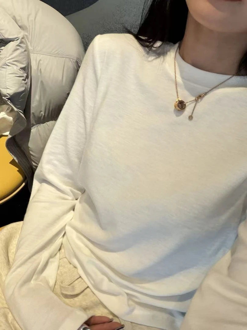 秋冬常规款极简风打底纯色打底衫长袖内搭
