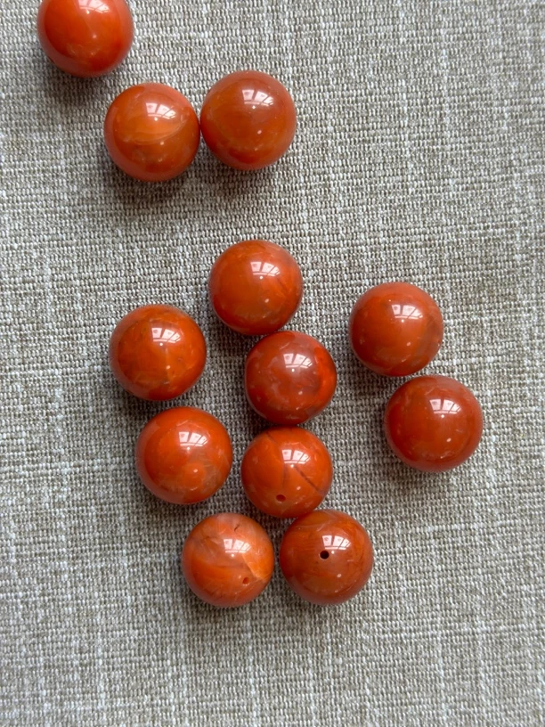 14mm天然原矿南红圆珠单颗（多样性发其一）