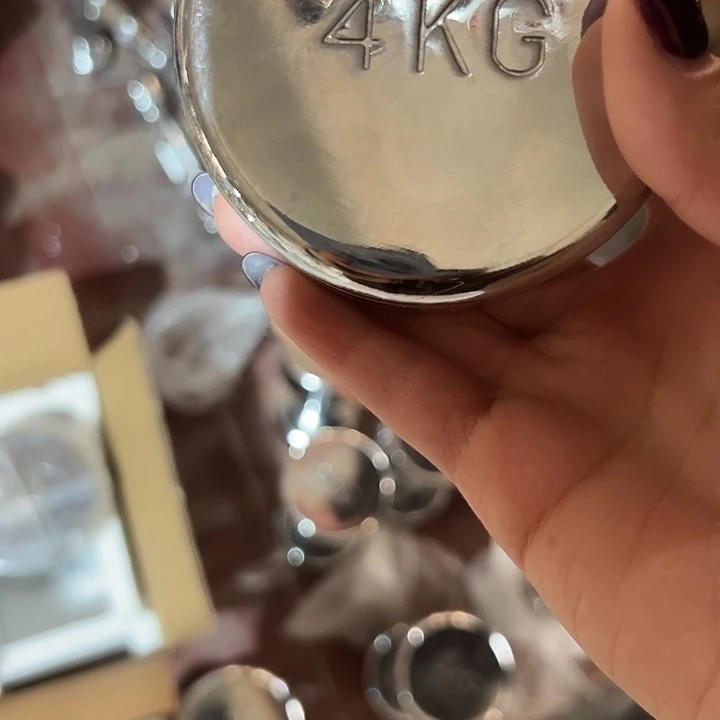 全新电镀纯钢哑铃4公斤一对