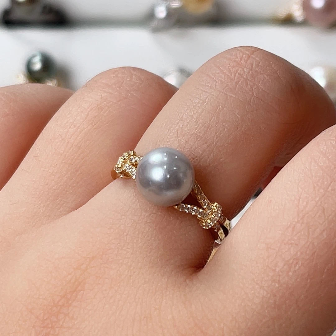 海水珍珠戒指银S925镶嵌