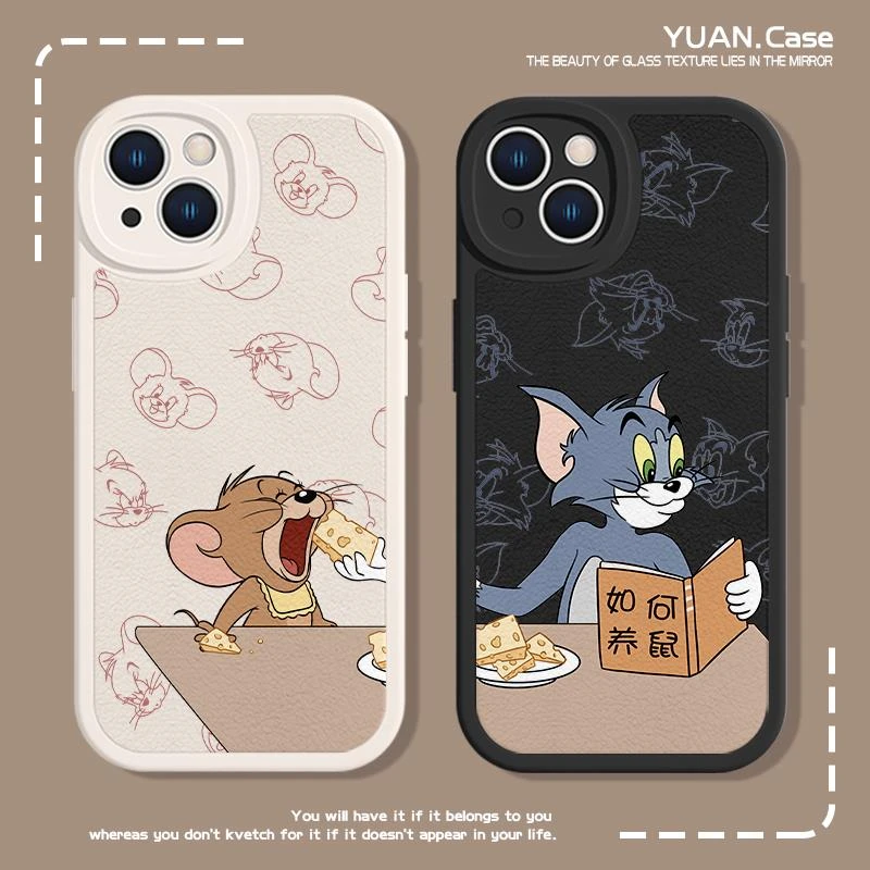 适用苹果16手机壳15情侣iphone14promax猫和老苹果15防窥手机壳