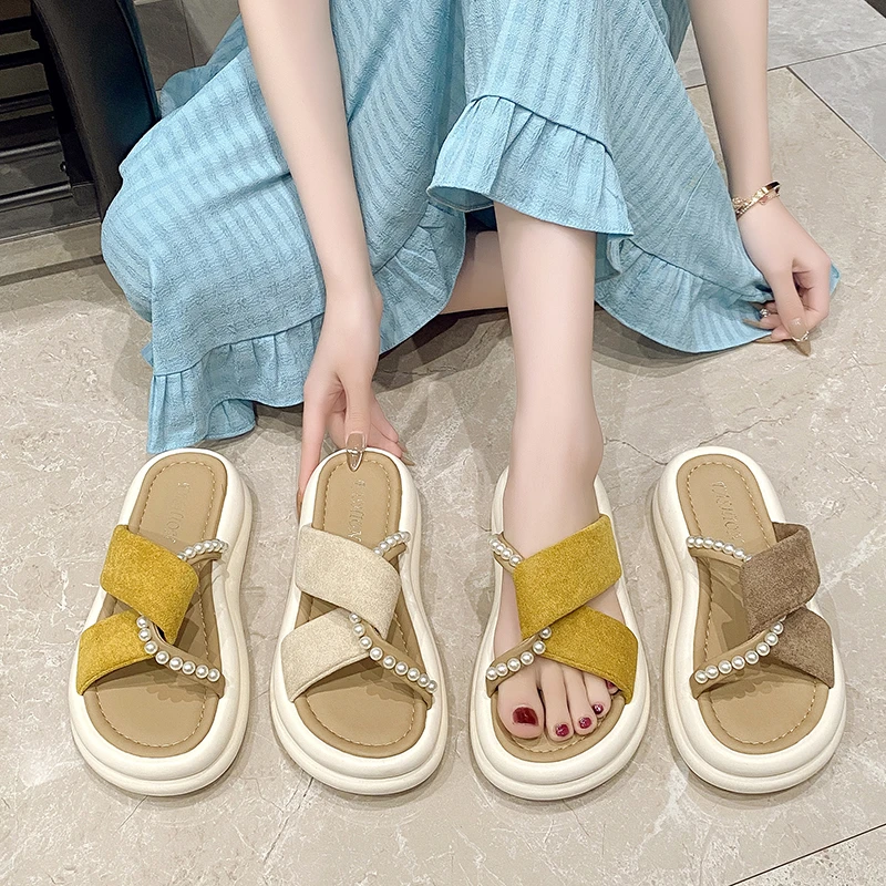 6新款舒适夏季一字拖不累脚外穿拖鞋外穿网红精灵风增高凉拖鞋