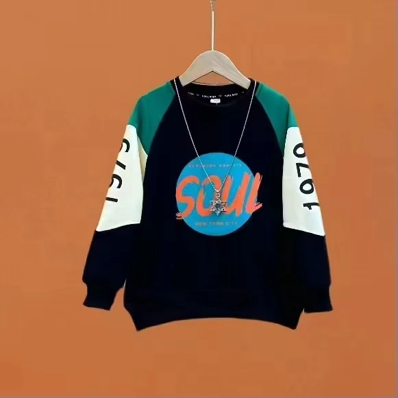 男女童春装圆领卫衣2025年新款中大童春秋季上衣（不含衬衫）