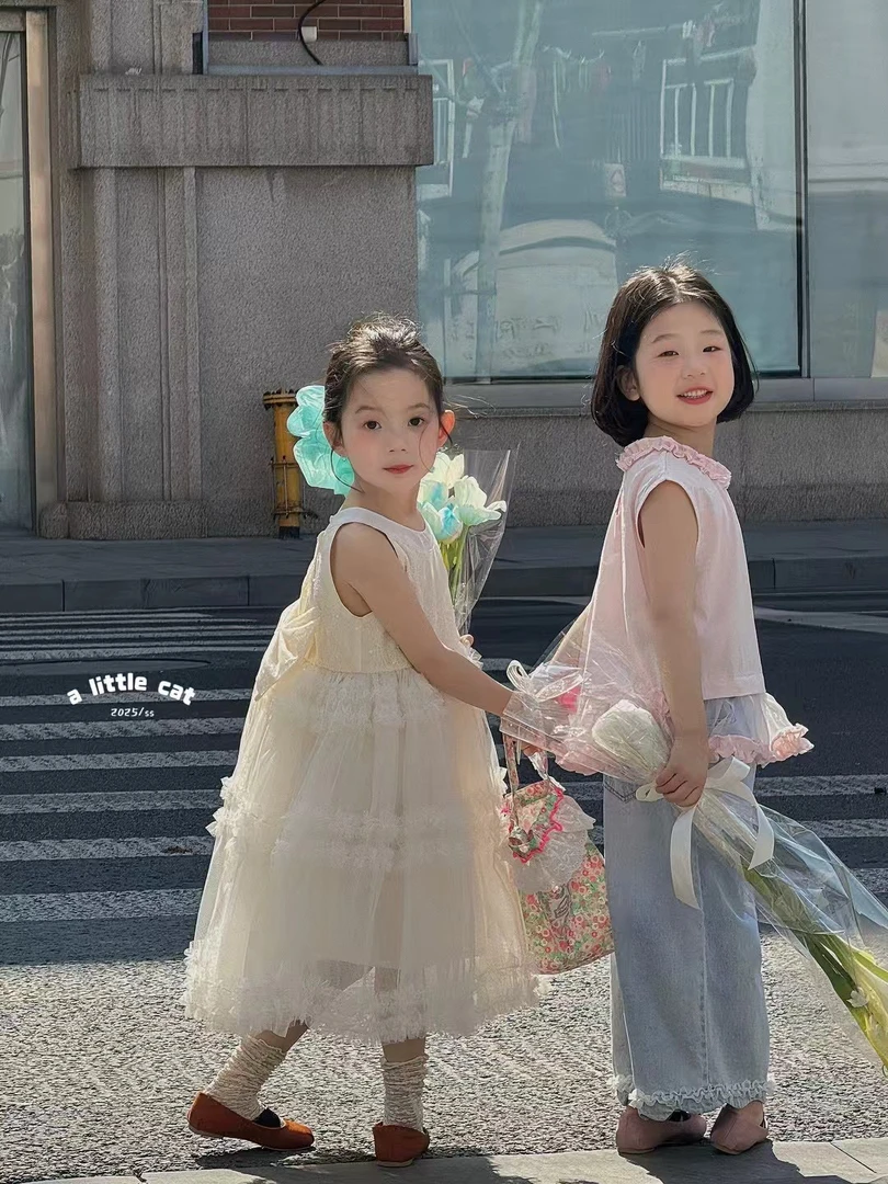 女夏季原创设计背心裙纯色连衣裙宝宝小童裙子韩版夏装童装