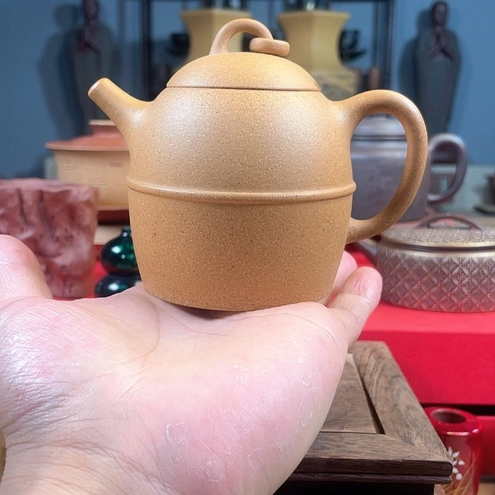紫砂茶杯秦圈黄金段微花