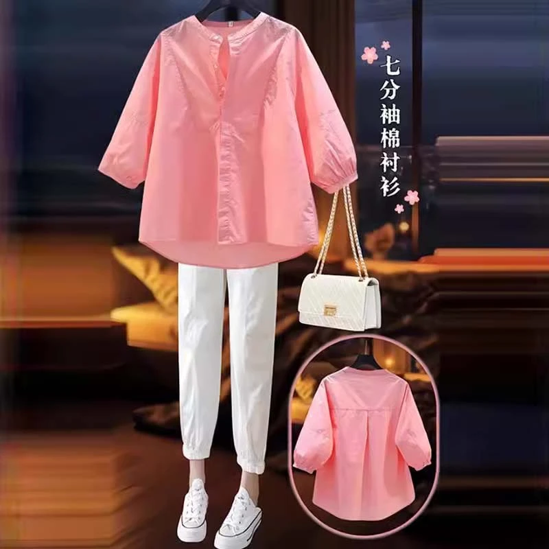 2025夏季新款女士多巴胺穿搭衬衫休闲小衫宽松韩系时尚上衣服潮