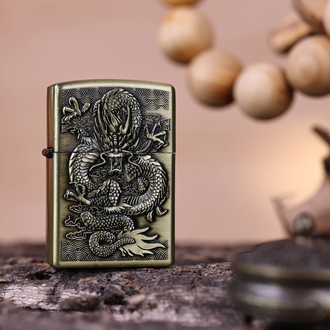 【火机国际总仓】中国龙浮雕创意煤油打火机