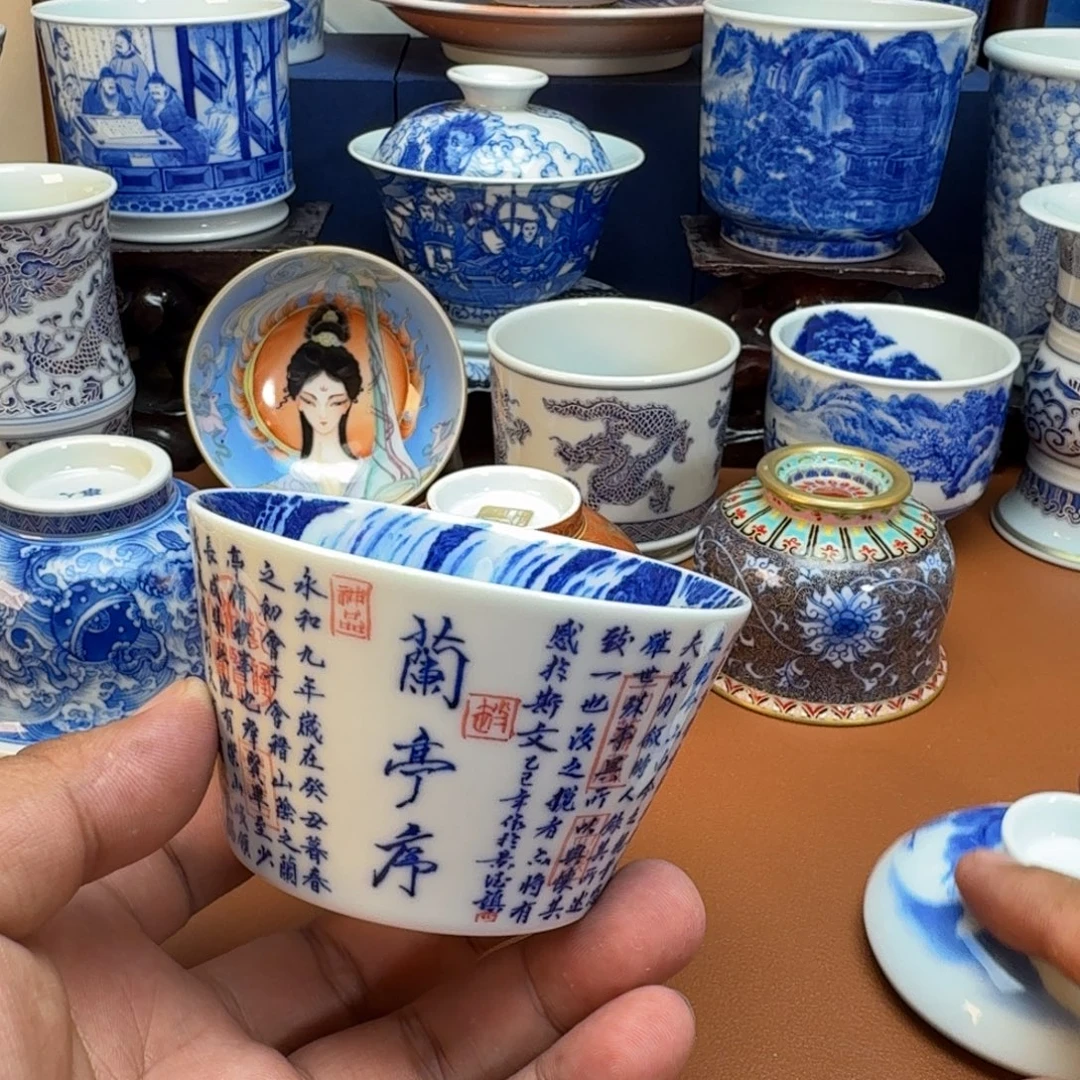 人***老杯子景德镇全手工手绘陶瓷