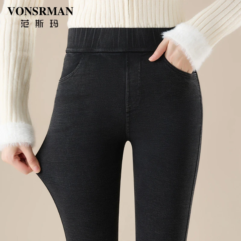 高腰显瘦打底裤2025秋季新款灰色时尚外穿小脚裤弹力无痕百搭长裤