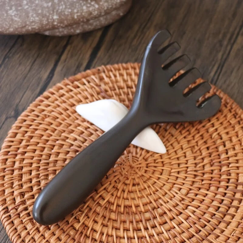 CAIYAOSHI/采药师泗滨泗水砭石梳子五爪头部按摩经络疏通刮痧梳子