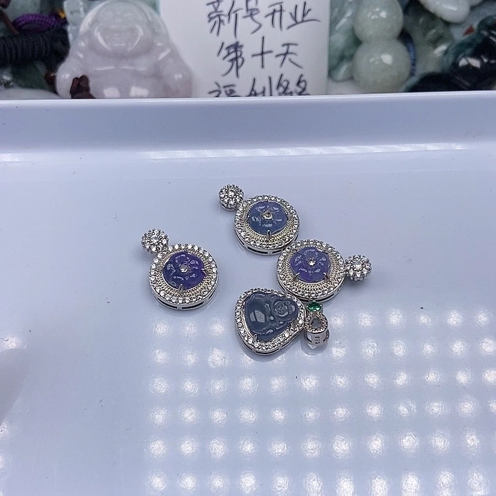 未镶嵌挂件翡翠姑***柱翡翠