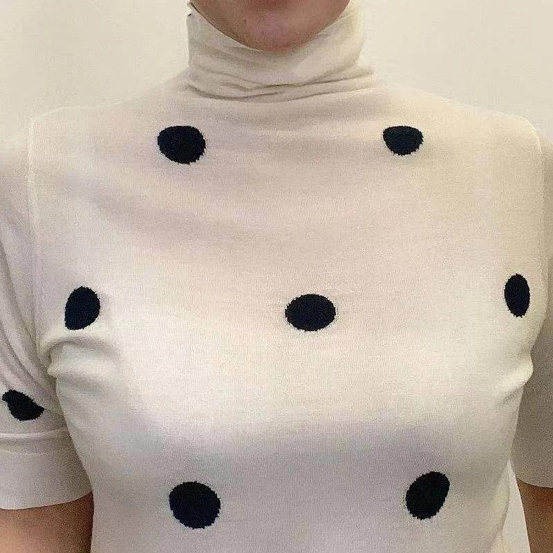 6165波点高领半袖