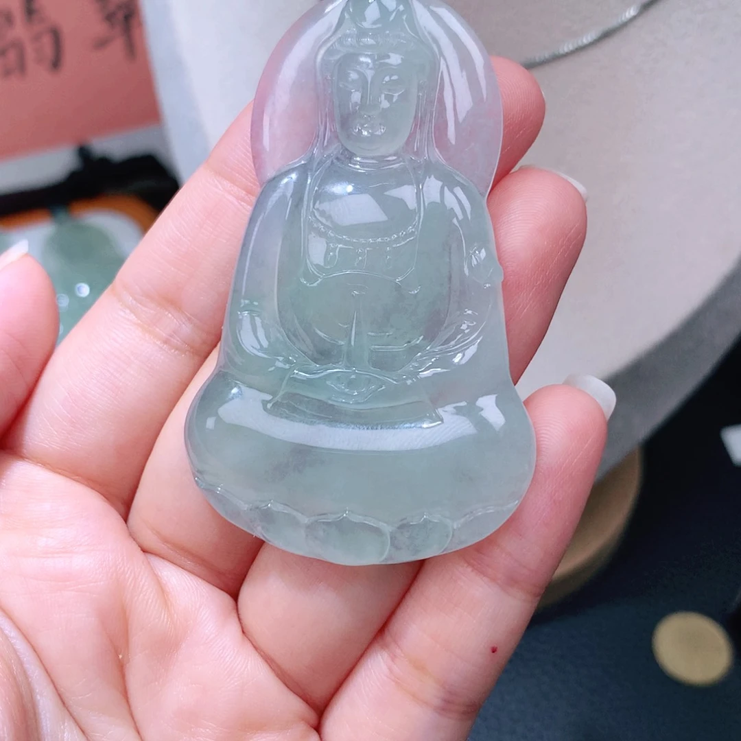 颈饰18K金镶嵌翡翠素衣