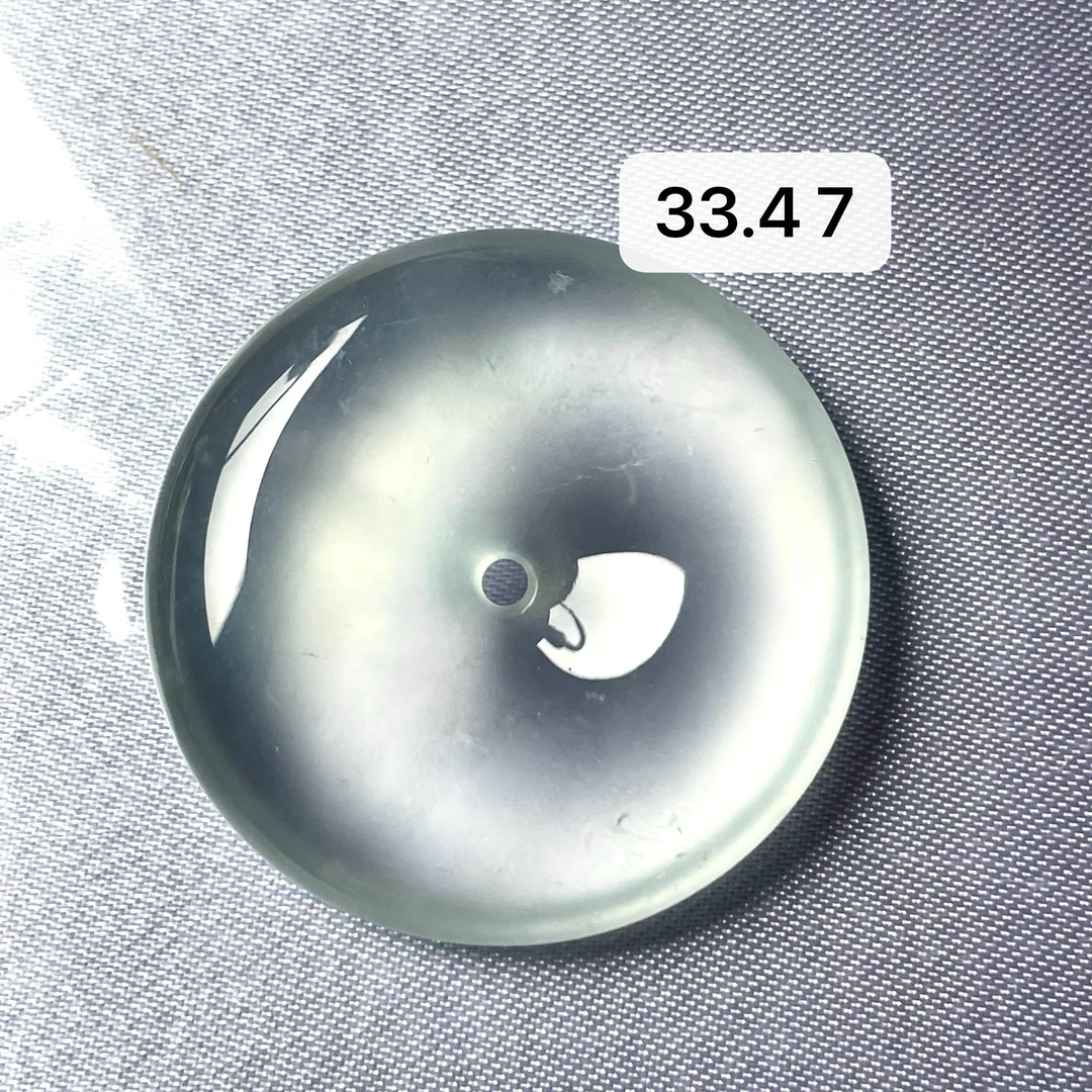 天然a货缅甸翡翠玻璃种平安扣吊坠