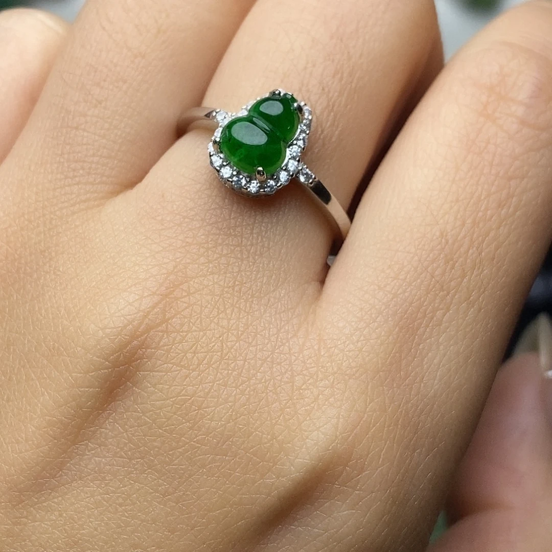 翡翠银S925镶嵌戒指