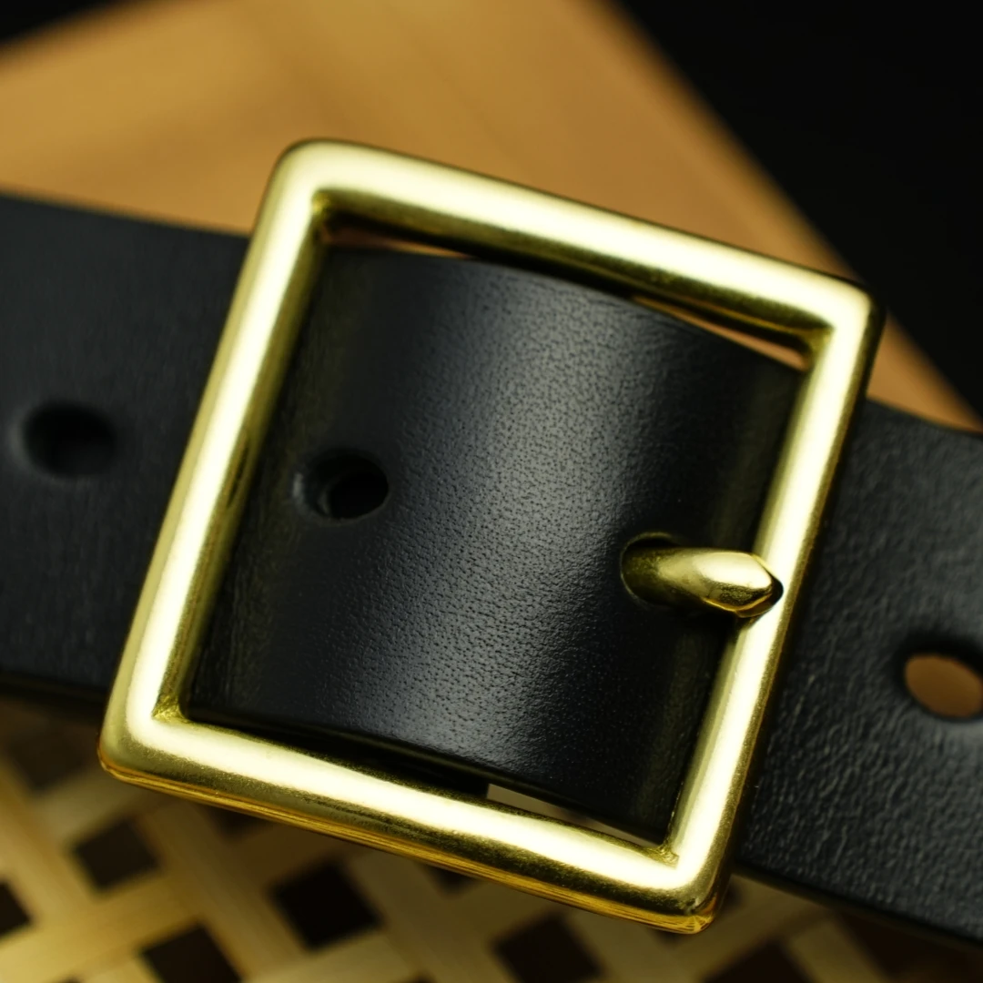 【508细纹牛皮】实心黄铜扣头层牛皮真皮男士腰带复古商务休闲透染