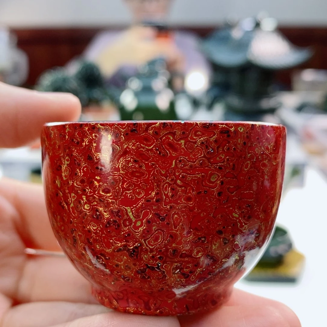 奇****e大漆福利款朱红杯子