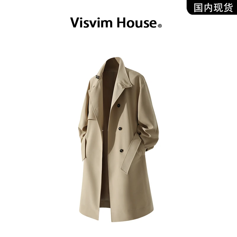 【品牌现货撤柜】VISVIM HOUSE秋季中长款复古英伦风高级风衣外套男
