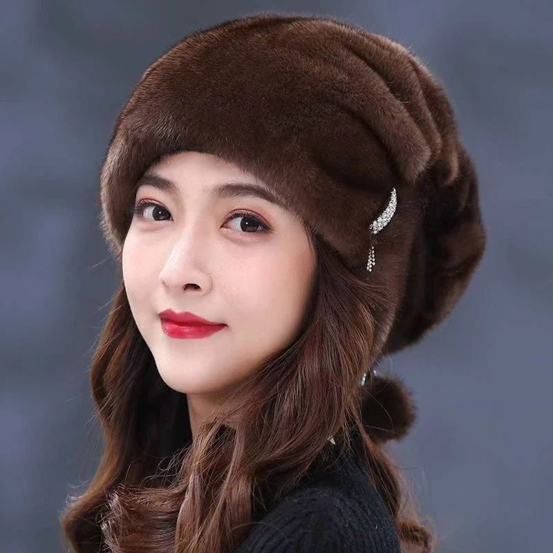 2025冬季新款加厚百搭百褶帽妈妈款洋气贵妇帽贝雷帽女保暖防寒LH