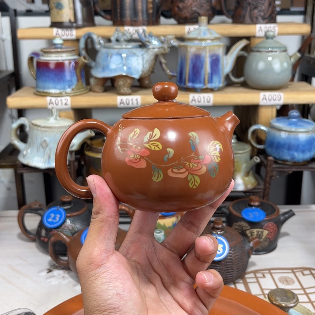 建水紫陶复烧刻填西施，建水紫陶传承纯手工制作