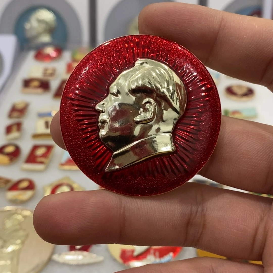 其他普通金属红色纪念章文像五角星背辽宁军