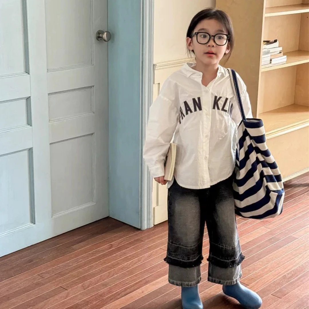 男女同款字母刺绣图案设计感衬衫