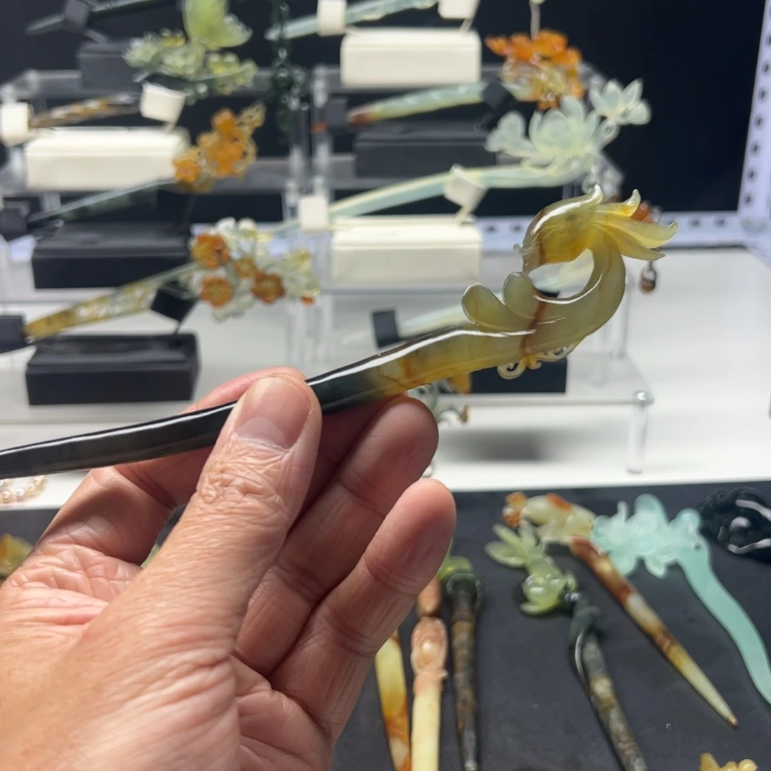 岫玉福利发簪未镶嵌卿*