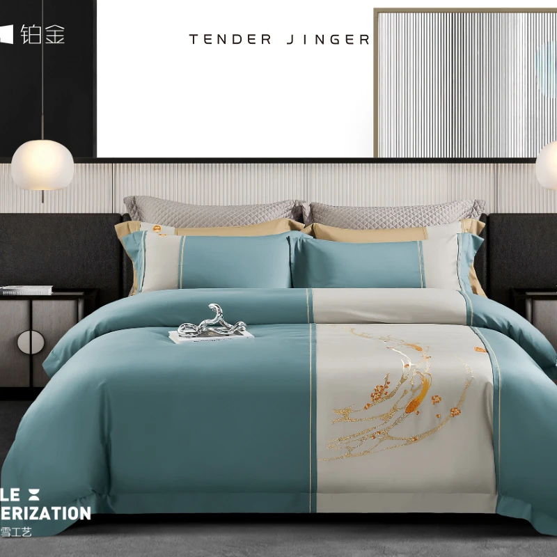 Tender Jinger轻奢长绒棉四件套 锦鲤