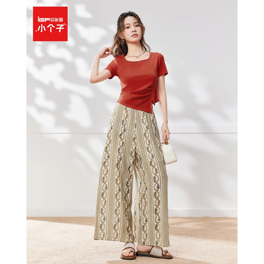 IEF/爱依服【小个子】2025夏季新款法式气质感度假风显瘦上下套裤