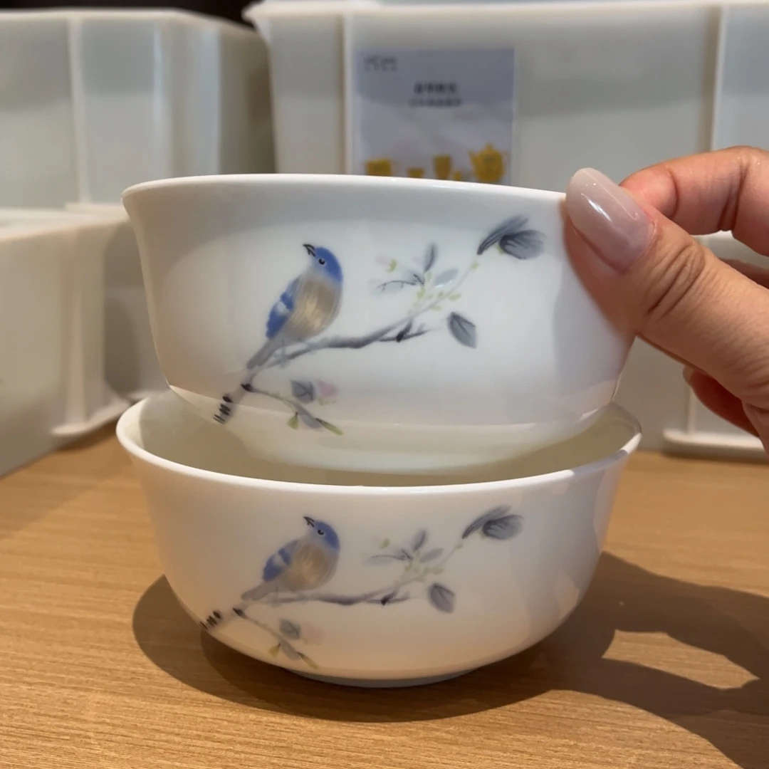 瓷片春风和雀5寸碗2只