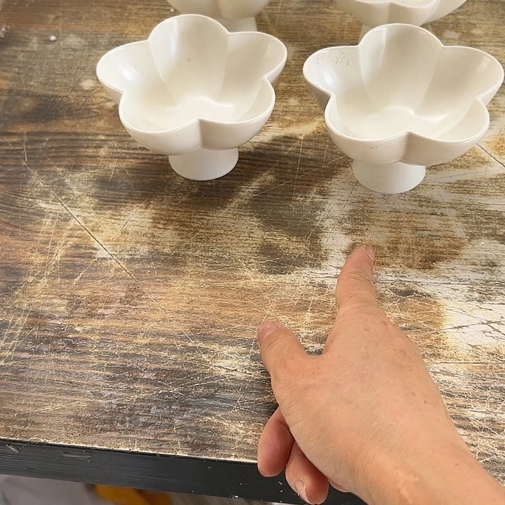 瓷片默认瑕疵商品4个花朵高脚