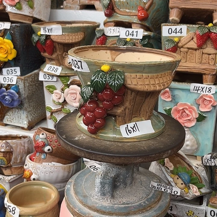 紫砂花盆粗陶材质多肉花盆