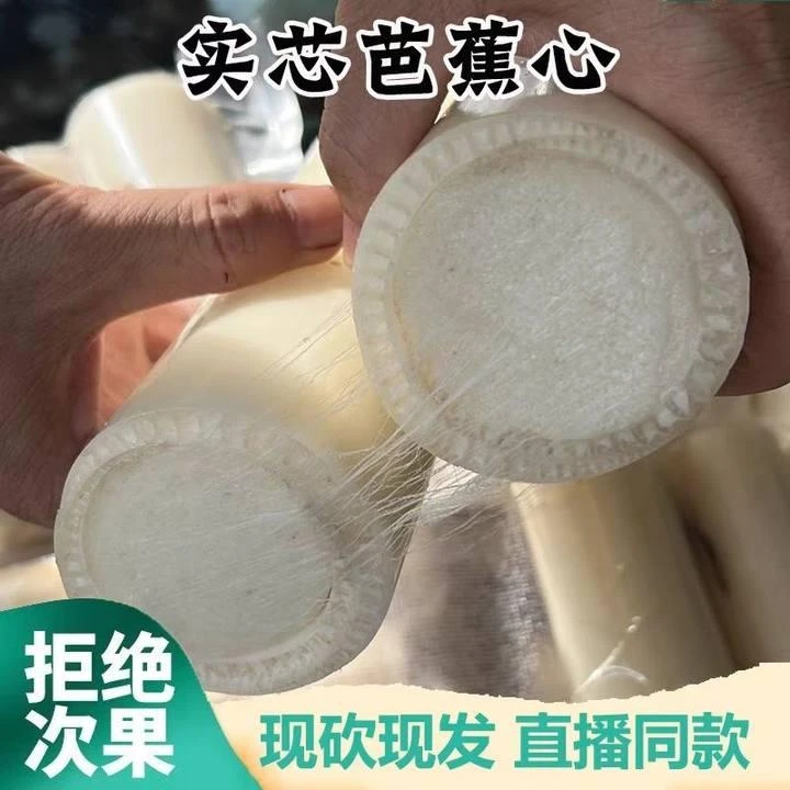 新鲜拉丝芭蕉心拉丝网红直播生吃可食用野生声控吃播食物流量爆款