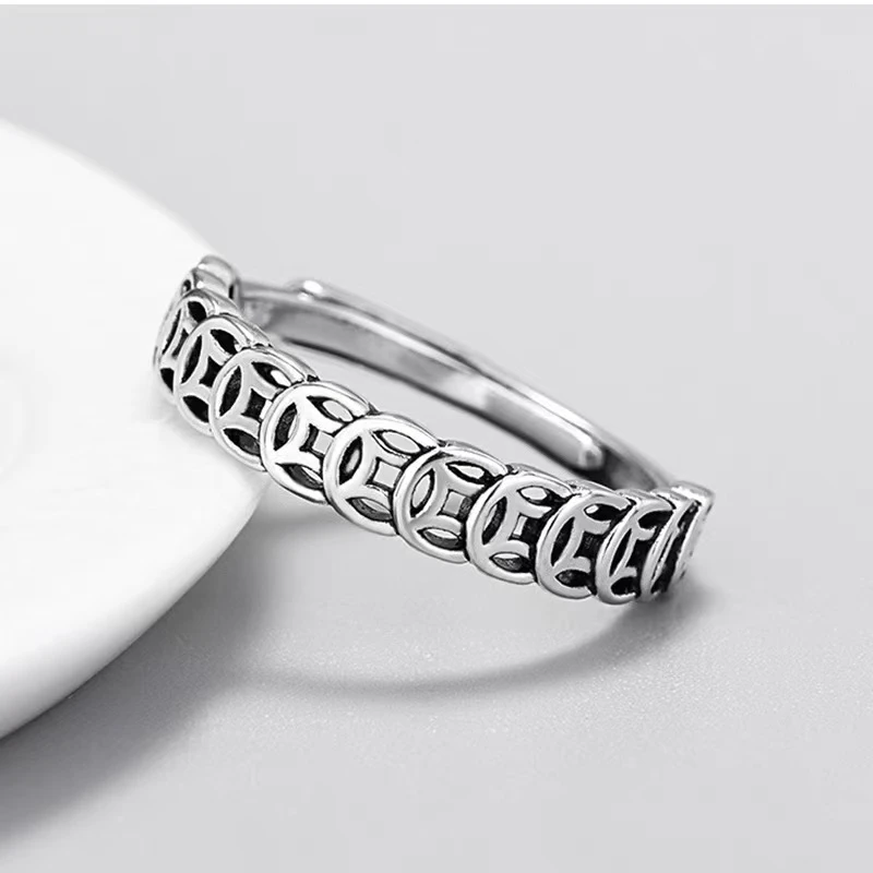 合金戒指 意大利【设计师】  钱多多戒指复古钱币时尚开口指环