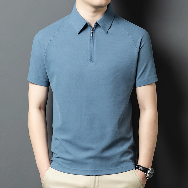 Polo衫夏季男装2025年春季纯色短袖气质商务轻奢正品高端休闲