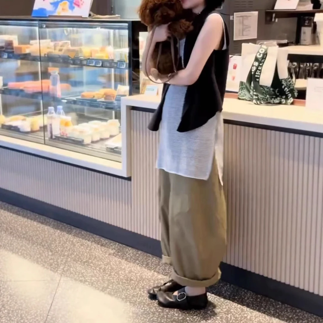 2025夏季新款高级感无袖时尚气质百搭马甲休闲显瘦哈伦裤洋气潮流