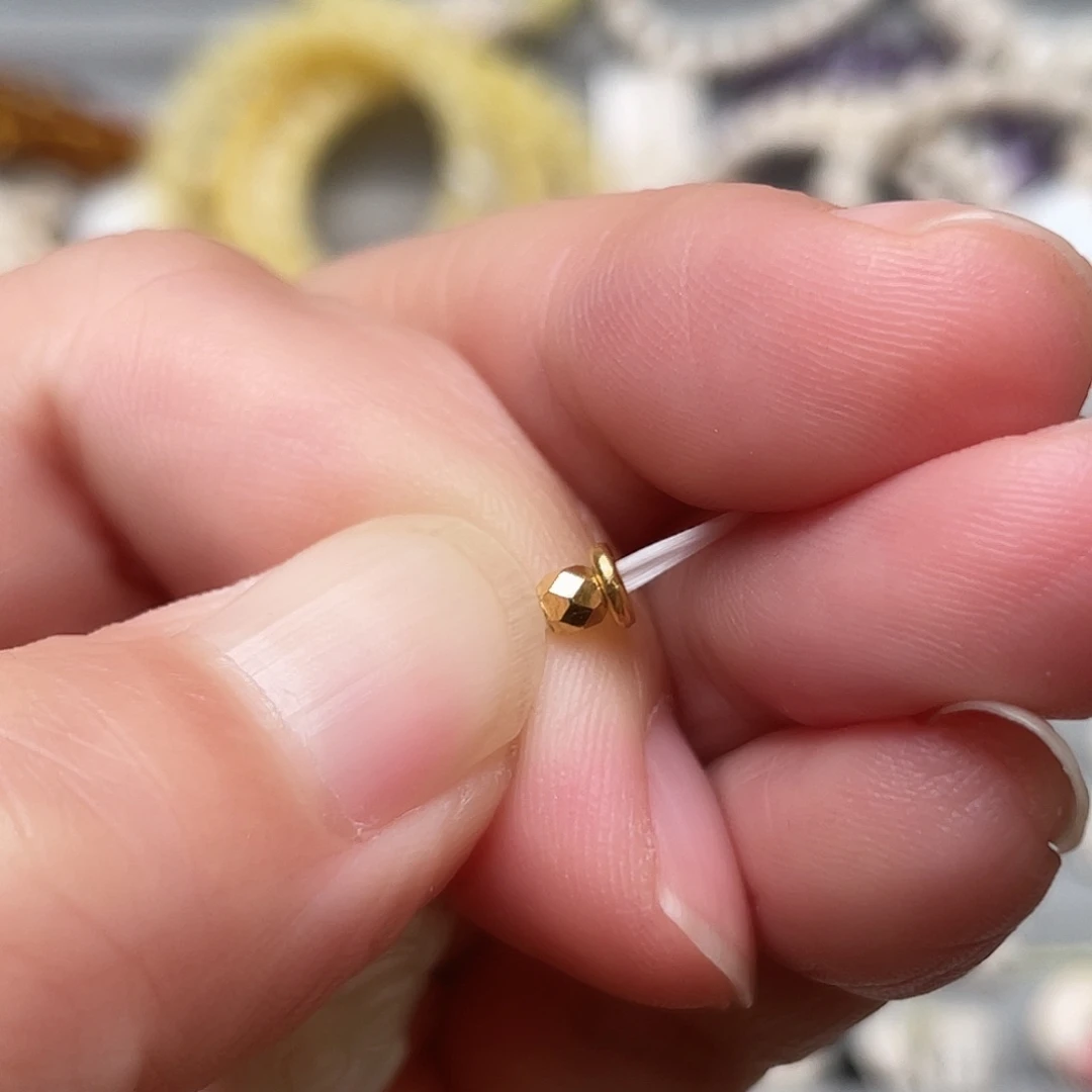 手串/手链/手镯猛犸象牙4个小隔片 2个金珠
