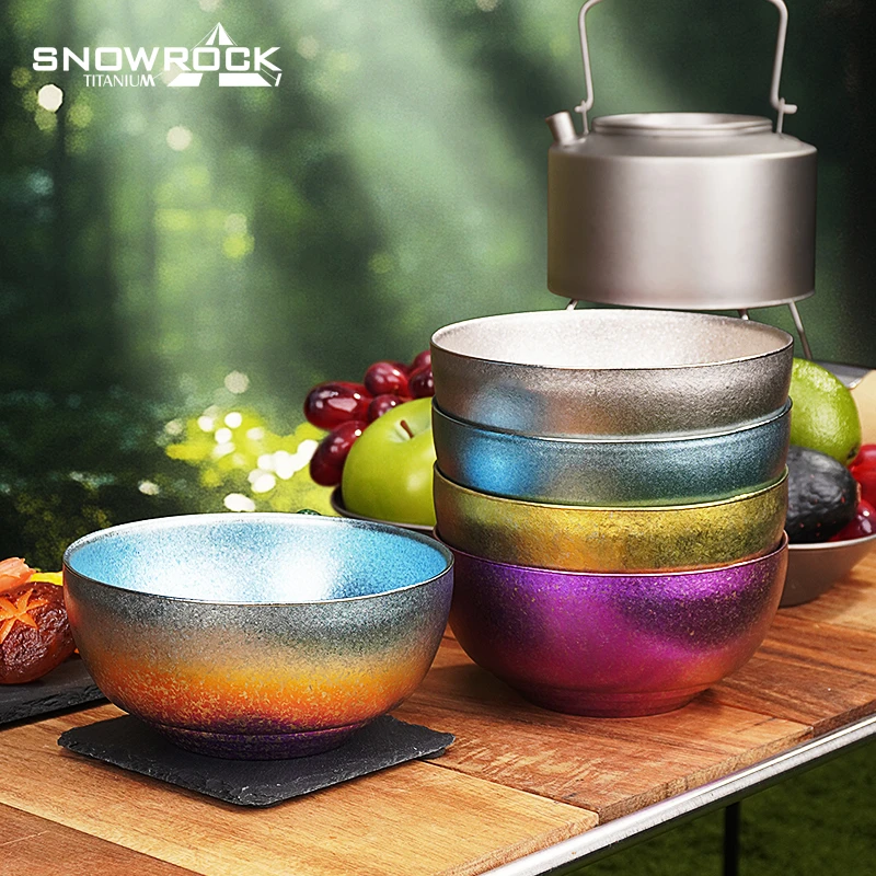 纯钛冰花新款450ml双层碗