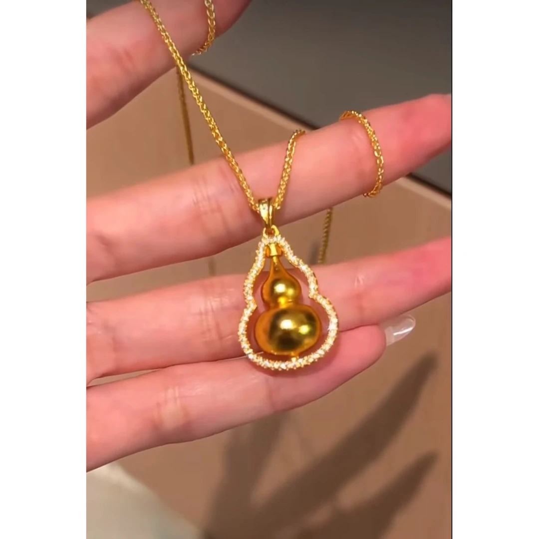 合金吊坠 精工不掉色新中式国潮风豪镶葫芦肖邦链吊坠时尚百搭