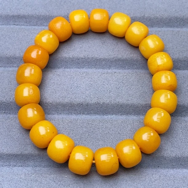 帝王黄瑕疵蜜蜡11mm老型手串（971号）