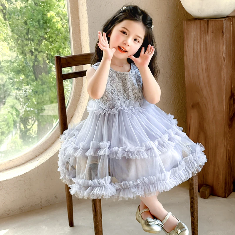 女童公主纱裙女宝宝夏季无袖裙子