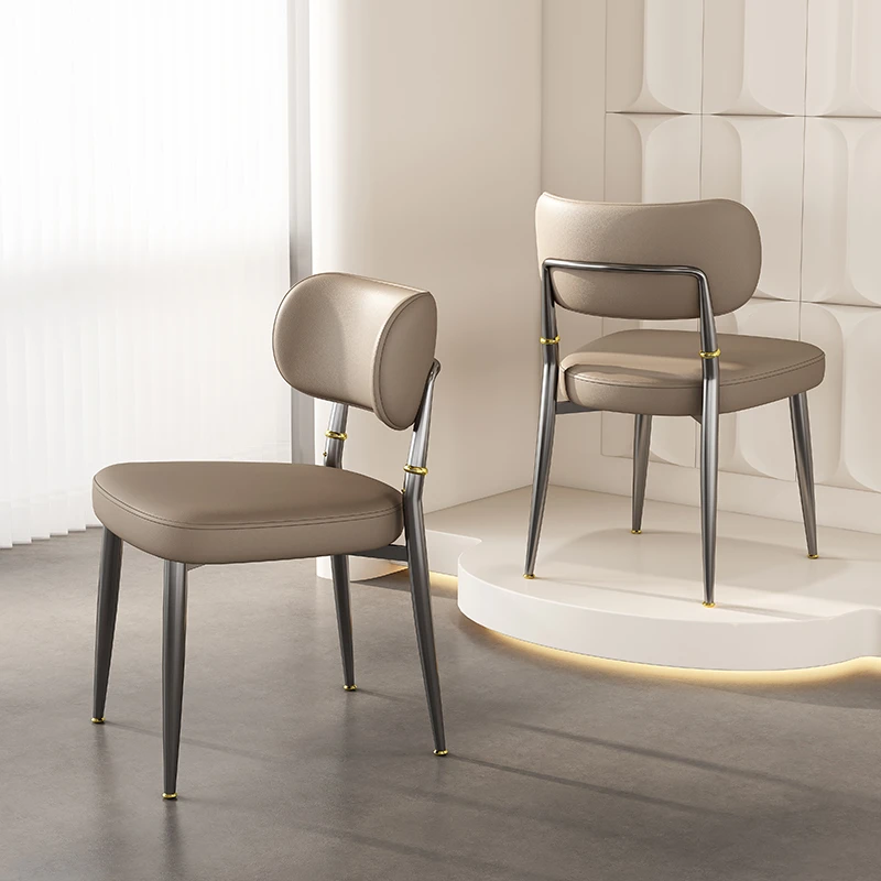 意式极简家用轻奢餐椅餐厅设计师款靠背环抱款简约洽谈会议椅