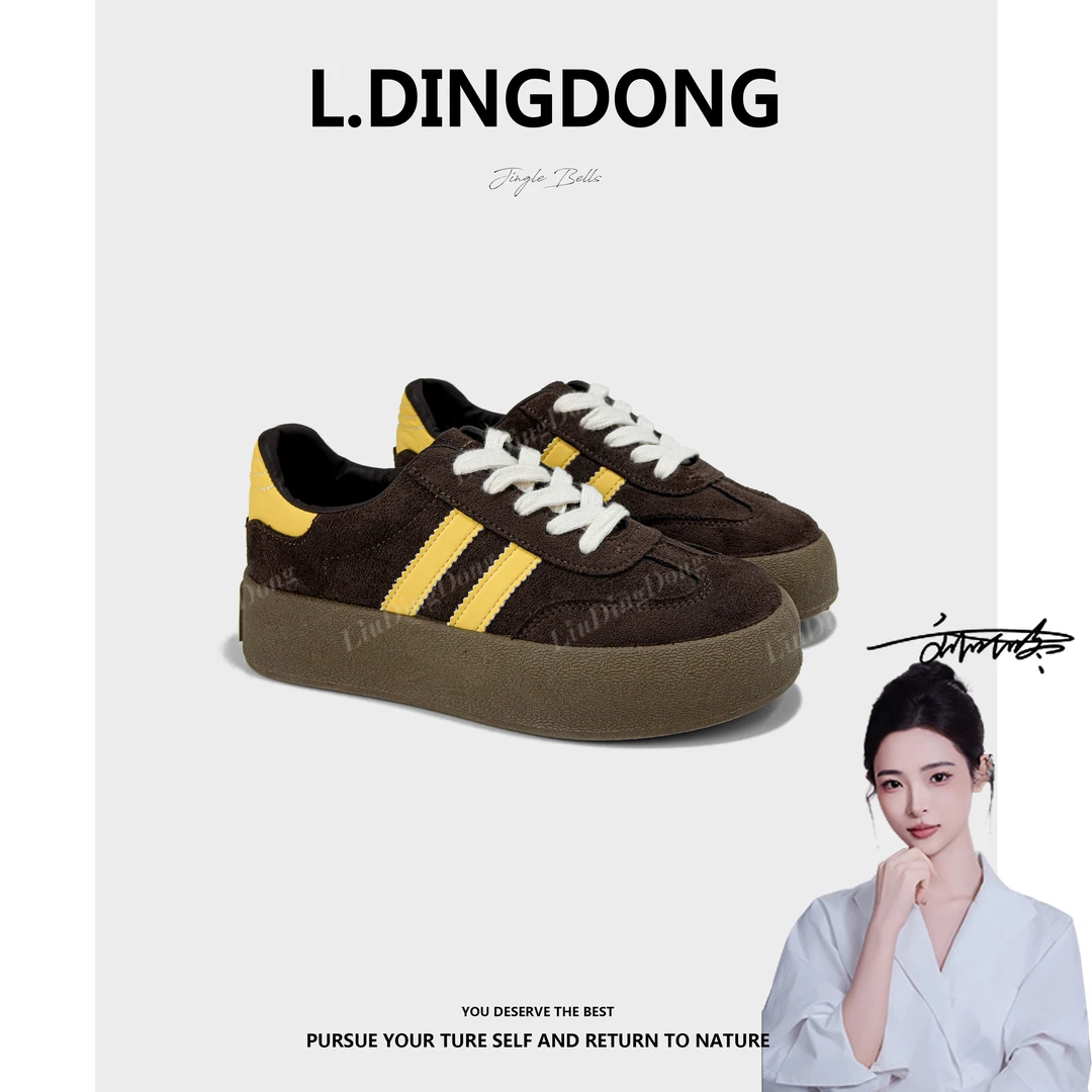 【刘叮咚女鞋】厚底休闲德迅鞋女秋季新款百搭时尚