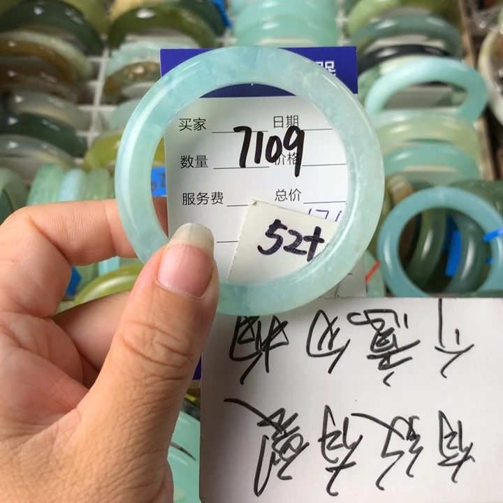 未镶嵌蛇纹石玉手镯7109