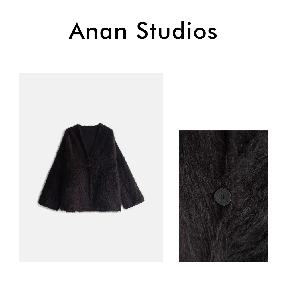 Anan Studios【墨感柔茸】氛围感软乎乎一粒扣外套 6606